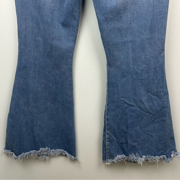 KanCan™ Flare High Rise Front Seam Jeans Retro Raw Hem Sz 32 or Junior 17 - Picture 9 of 14
